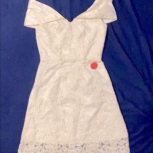 Mini white lace dress